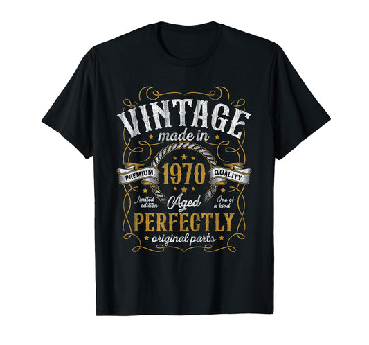 Vintage Made In 1970 55th Birthday Gifts Men 55 Years Old T-Shirt