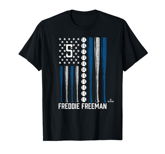 Baseball American Flag Freddie Freeman Los Angeles Baseball T-Shirt
