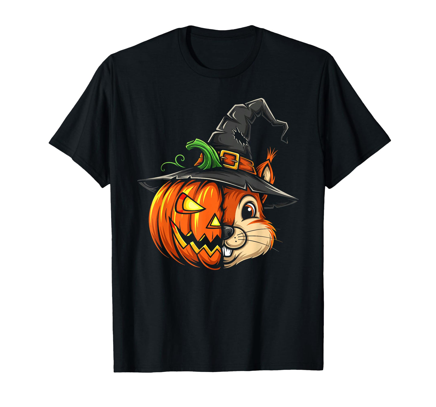 Squirrel Pumpkin Jack O Lantern Halloween Kids Mens Womens T-Shirt