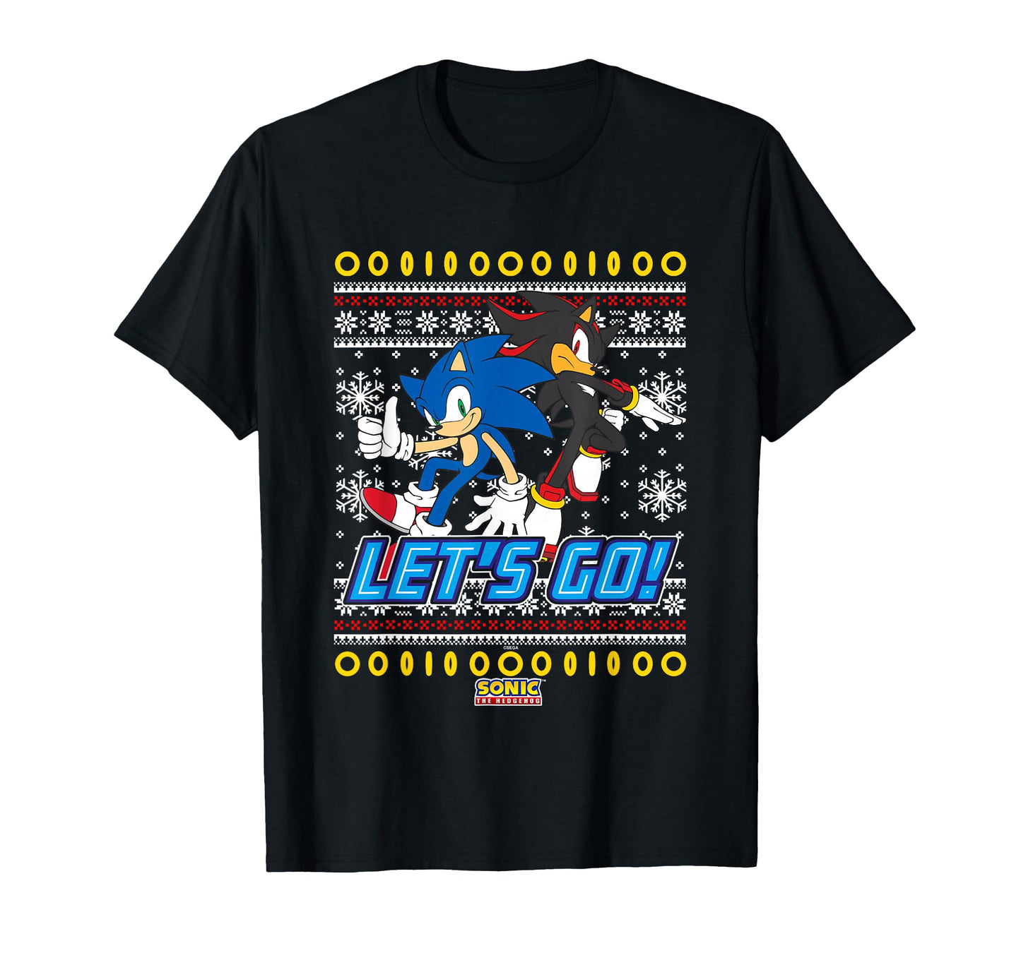 Sonic The Hedgehog Christmas Shadow & Sonic Ugly Sweater T-Shirt