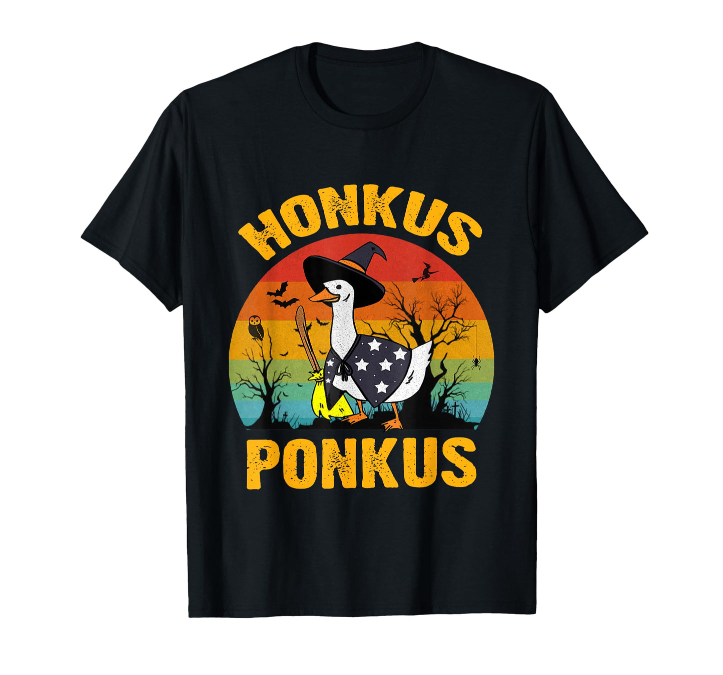 Funny Halloween Witches Duck Cute Retro Honkus Ponkus T-Shirt