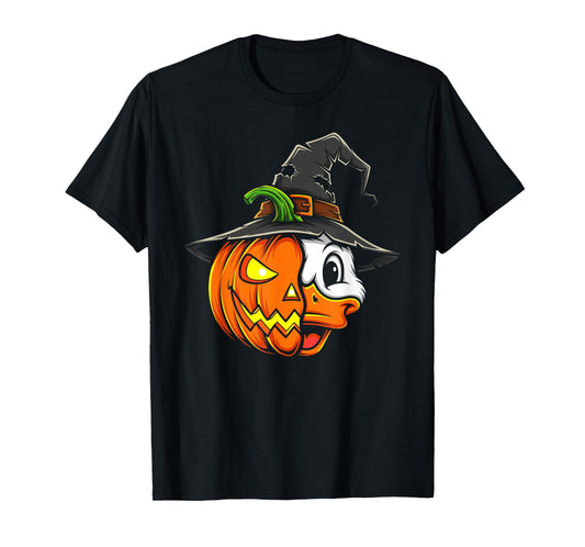 Duck Pumpkin Jack O Lantern Halloween Kids Mens Womens T-Shirt