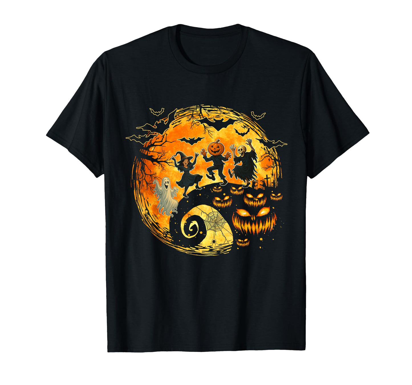 Witch Skeleton Ghost Pumpkin Dance Halloween Costume T-Shirt