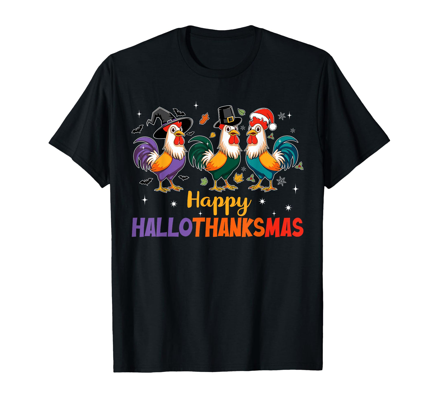Cute Chicken Hallothanksmas Christmas Halloween Thanksgiving T-Shirt