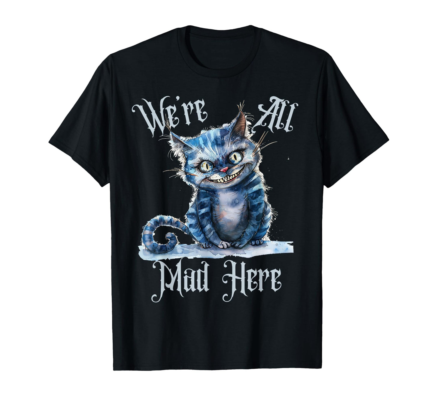 We're all Mad Here Cheshire Cat Alice Wonderland Book Kids T-Shirt