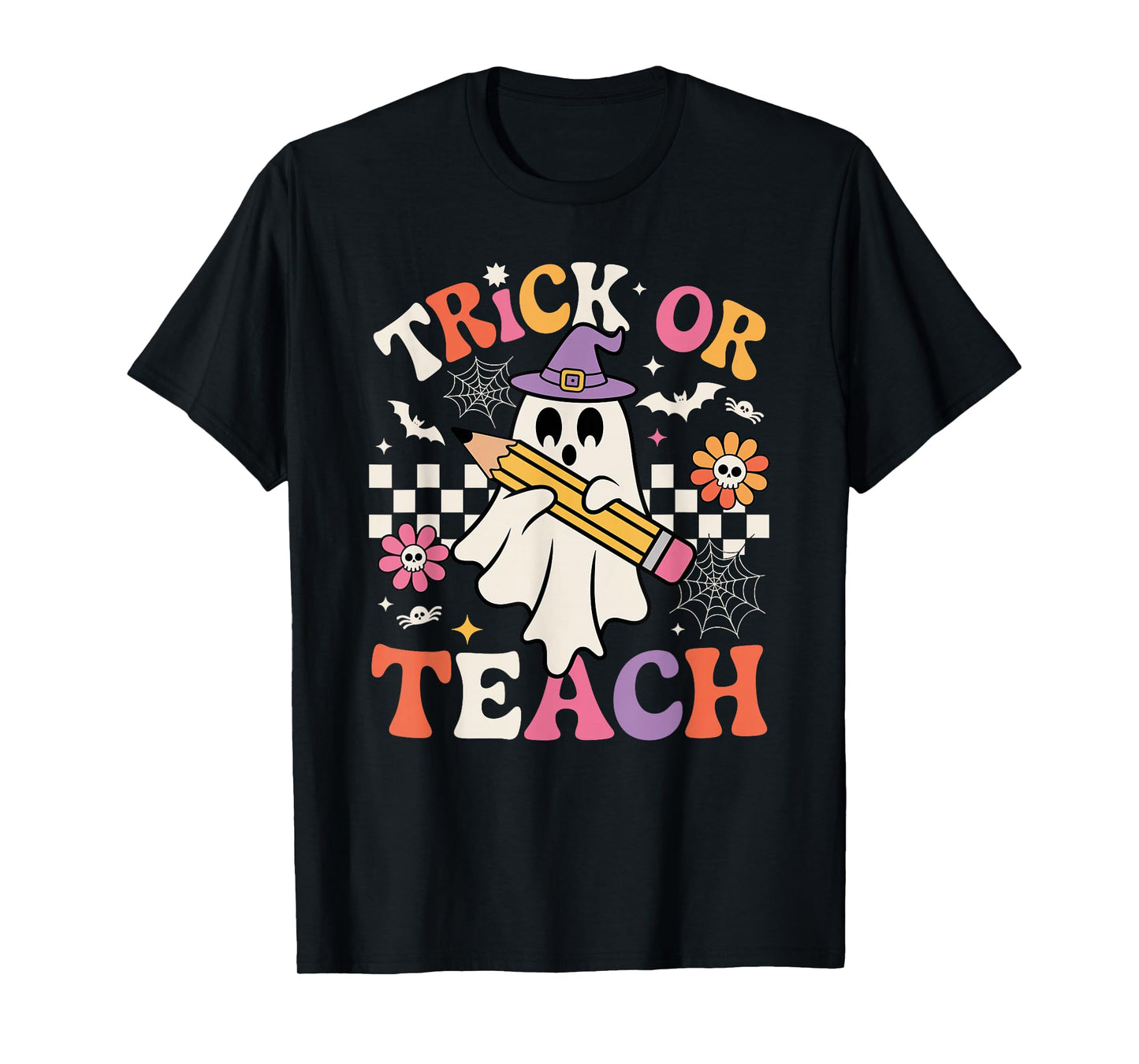 Trick Or Teach Ghost Witch Halloween Teacher Costume T-Shirt