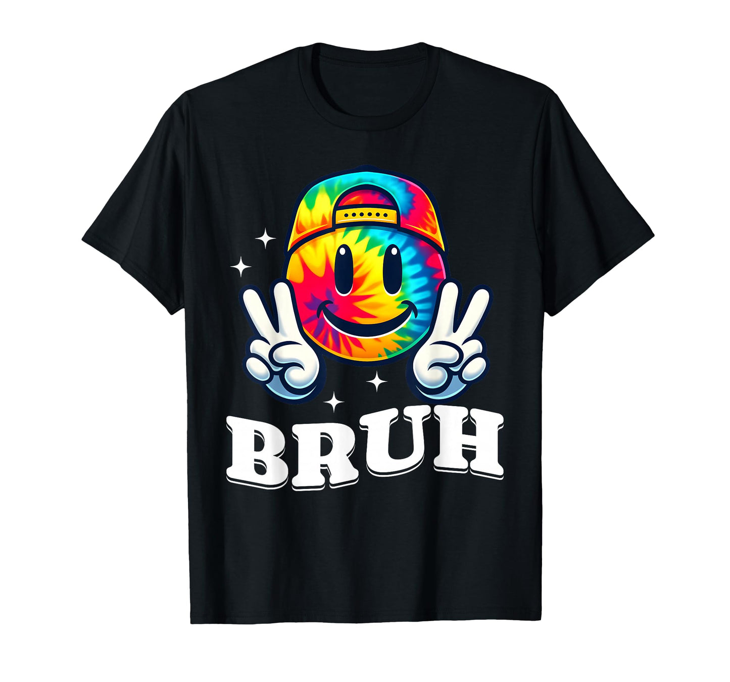 Peace Bruh For Girls Kids Boys Tie Dye Retro Groovy Birthday T-Shirt
