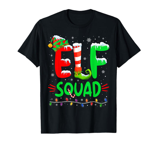 Elf Family Christmas Matching Pajamas Xmas Elf Squad T-Shirt
