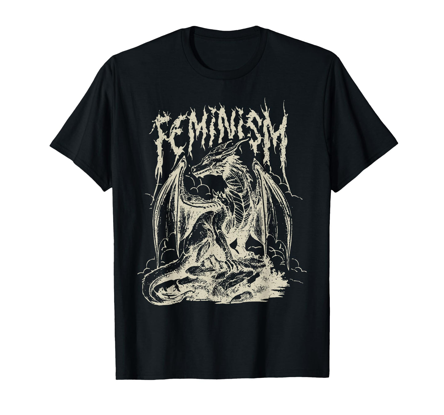 Vintage Feminism Dragon Fantasy T-Shirt