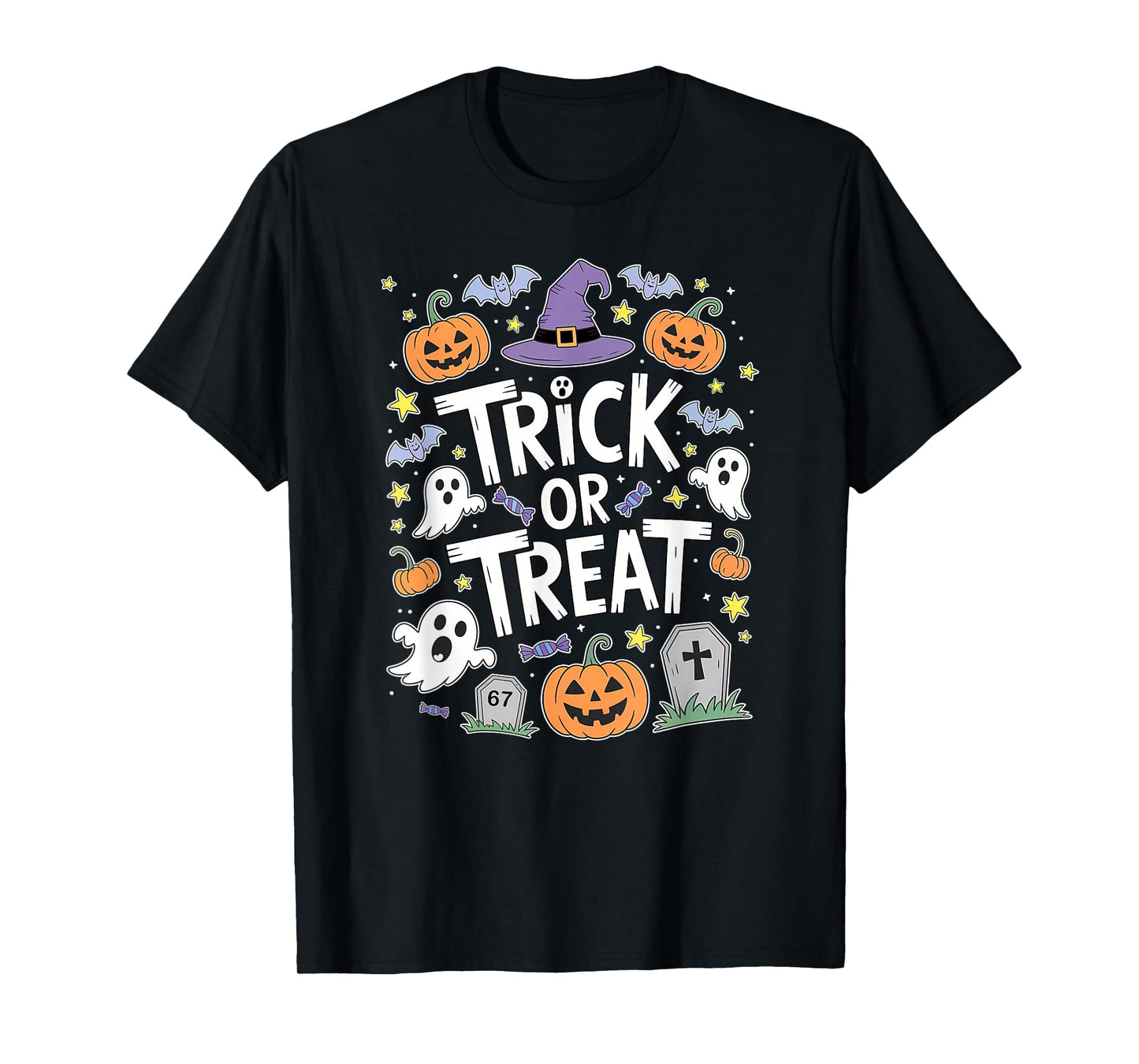 Trick or Treat Cute Doodle Halloween T-Shirt