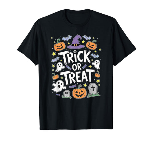 Trick or Treat Cute Doodle Halloween T-Shirt