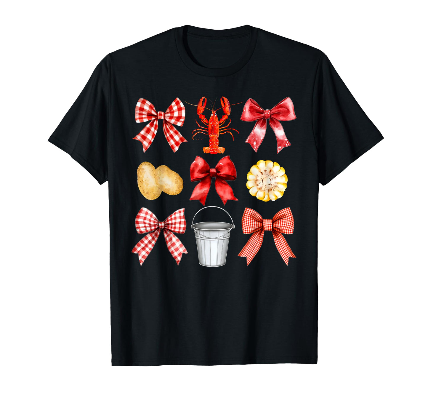 Funny Bow Cute Coquette Crawfish Boil Y2K Girl Aesthetic T-Shirt