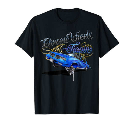 Retro Chrome Wheels Tippin Lowrider chrome wheel T-Shirt