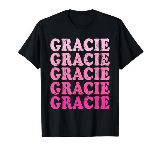 Retro Gracie First Name Personalized Gracie Groovy Vintage T-Shirt
