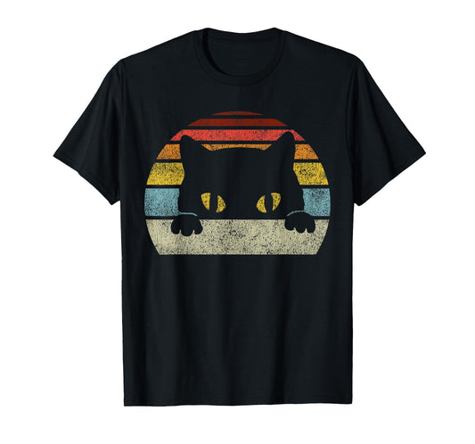 Cat Retro Style Vintage Black Kitten Cute Kitty Cats Lover T-Shirt