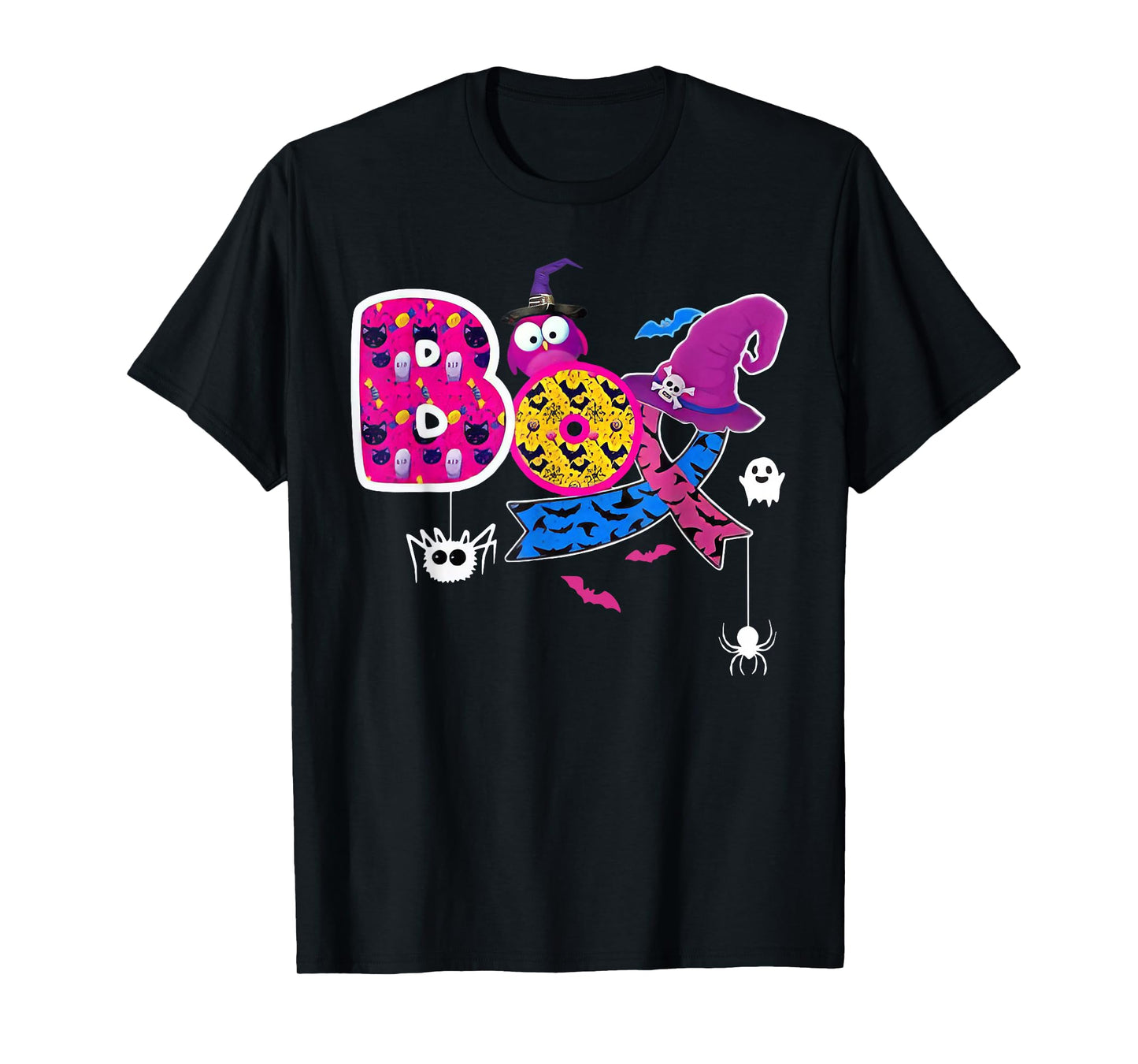 Boo Pregnancy Infant Loss Awareness with Spiders & Witch Hat T-Shirt