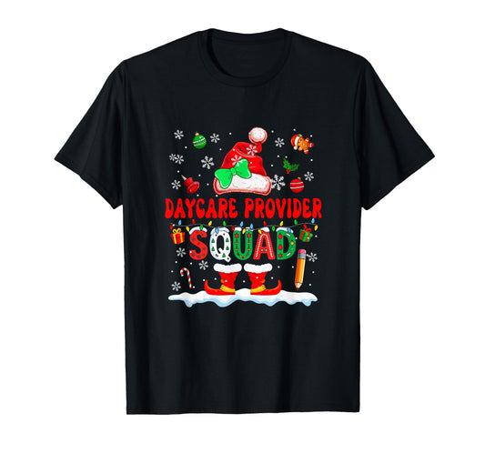 Daycare Provider Squad Women Job Christmas Santa Bow Tie T-Shirt