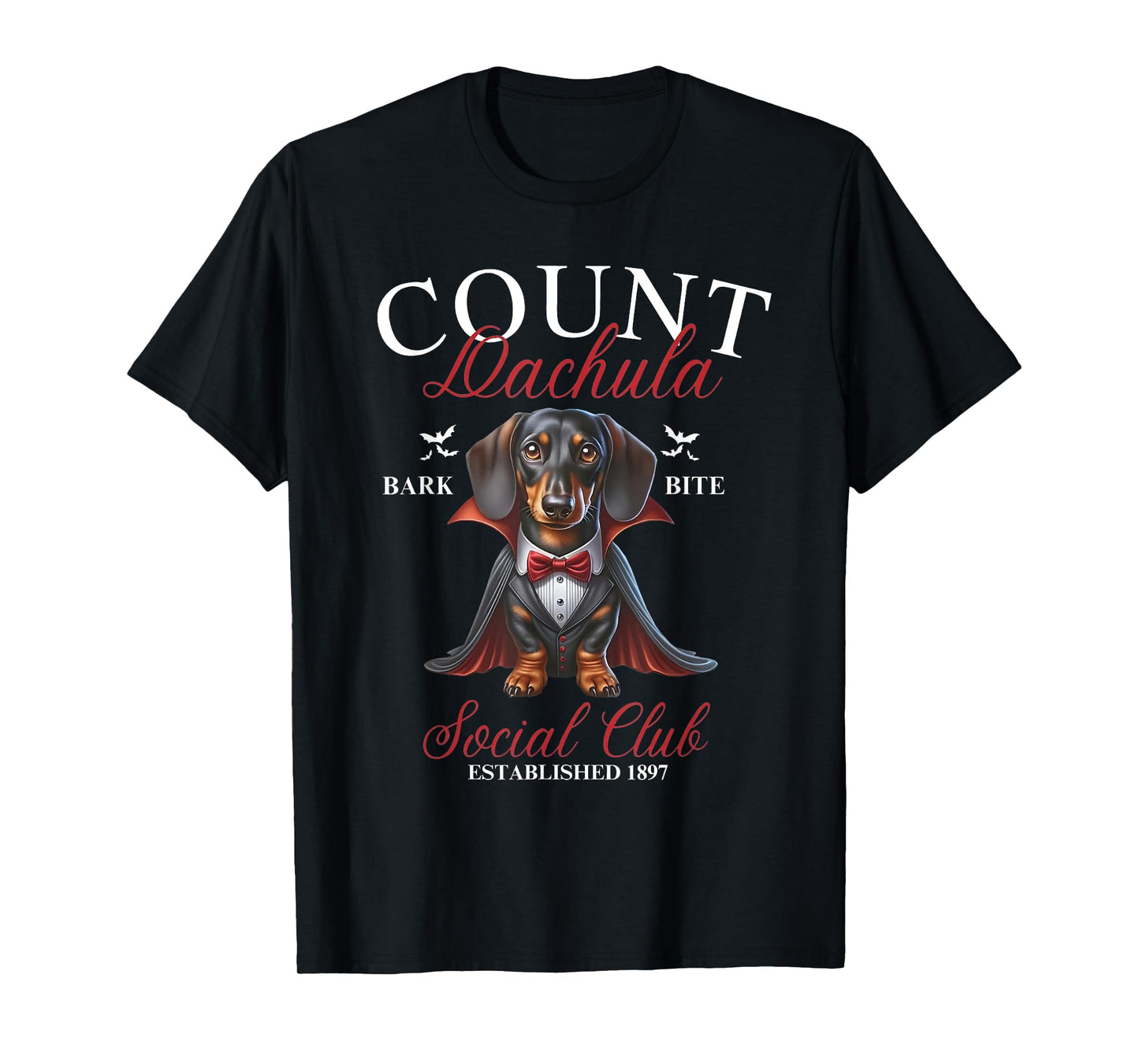 Dachshund Halloween Social Club Halloweenie Weiner Men Women T-Shirt