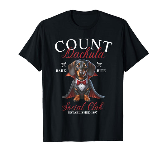 Dachshund Halloween Social Club Halloweenie Weiner Men Women T-Shirt