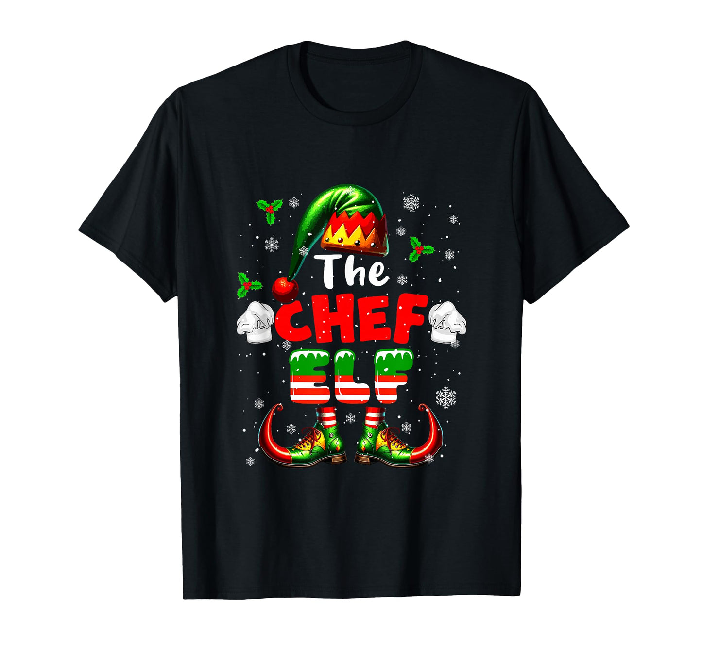 The Chef Elf Christmas Funny Job Team Matching Parties T-Shirt