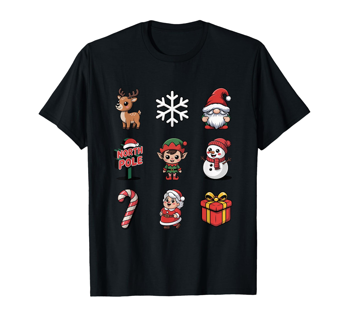 Cute Elf Gnome Reindeer Christmas Holiday T-Shirt