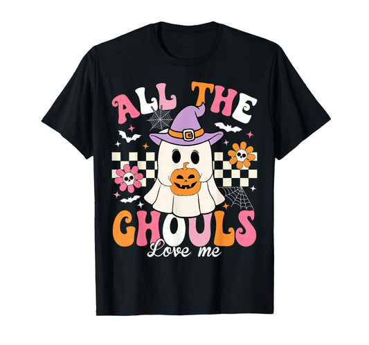 All The Ghouls Love Me Halloween Ghost Spooky Halloween Kids T-Shirt