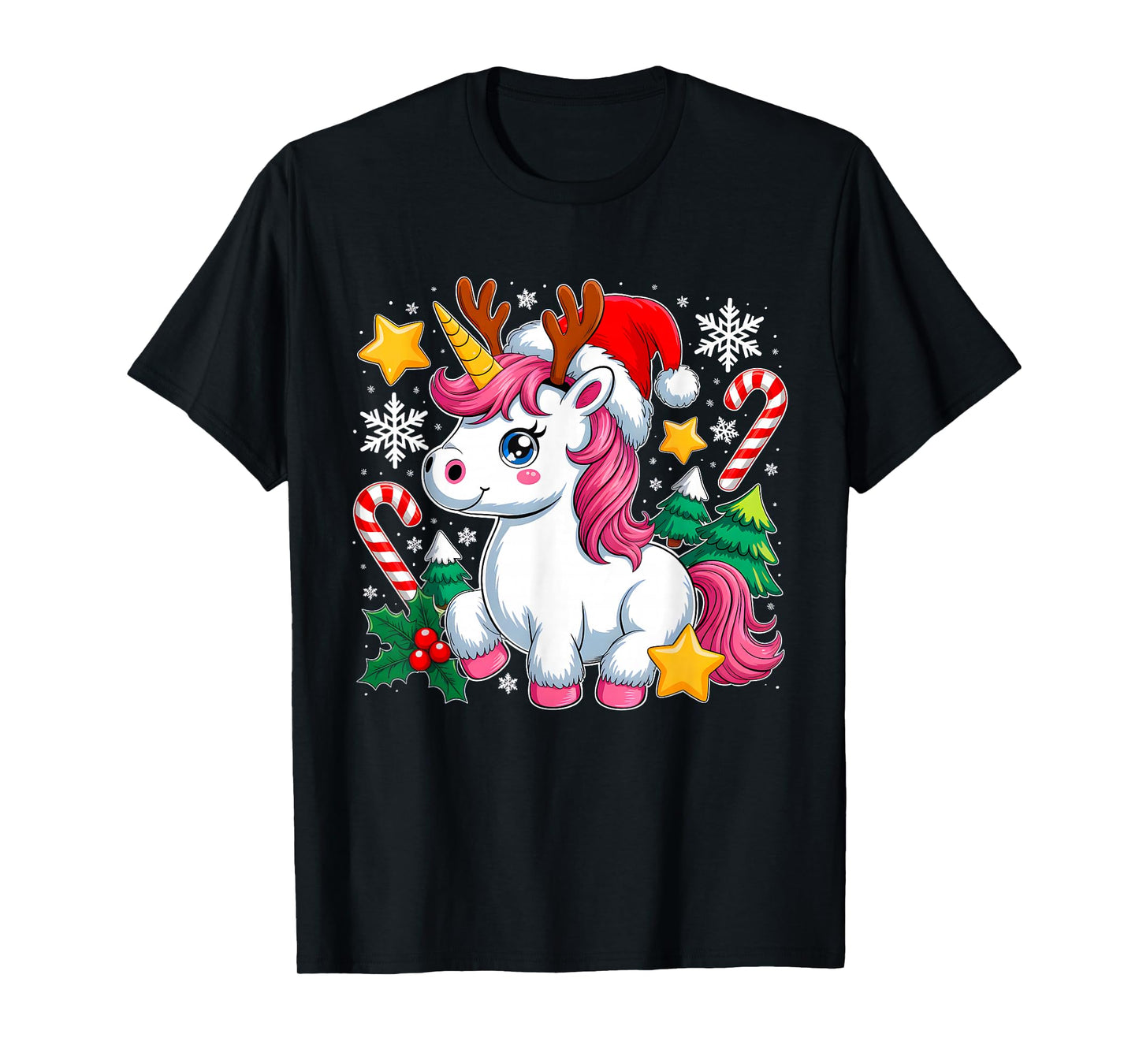 Christmas Unicorn Cute Magical Xmas Toddler Girls Kids Women T-Shirt
