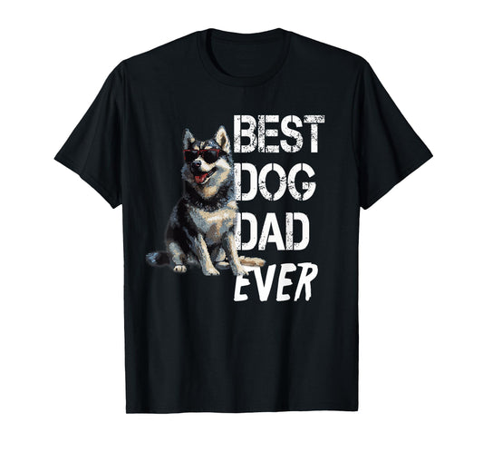 Mens Husky Dog Lover Vintage Best Husky Dad Father's Day T-Shirt