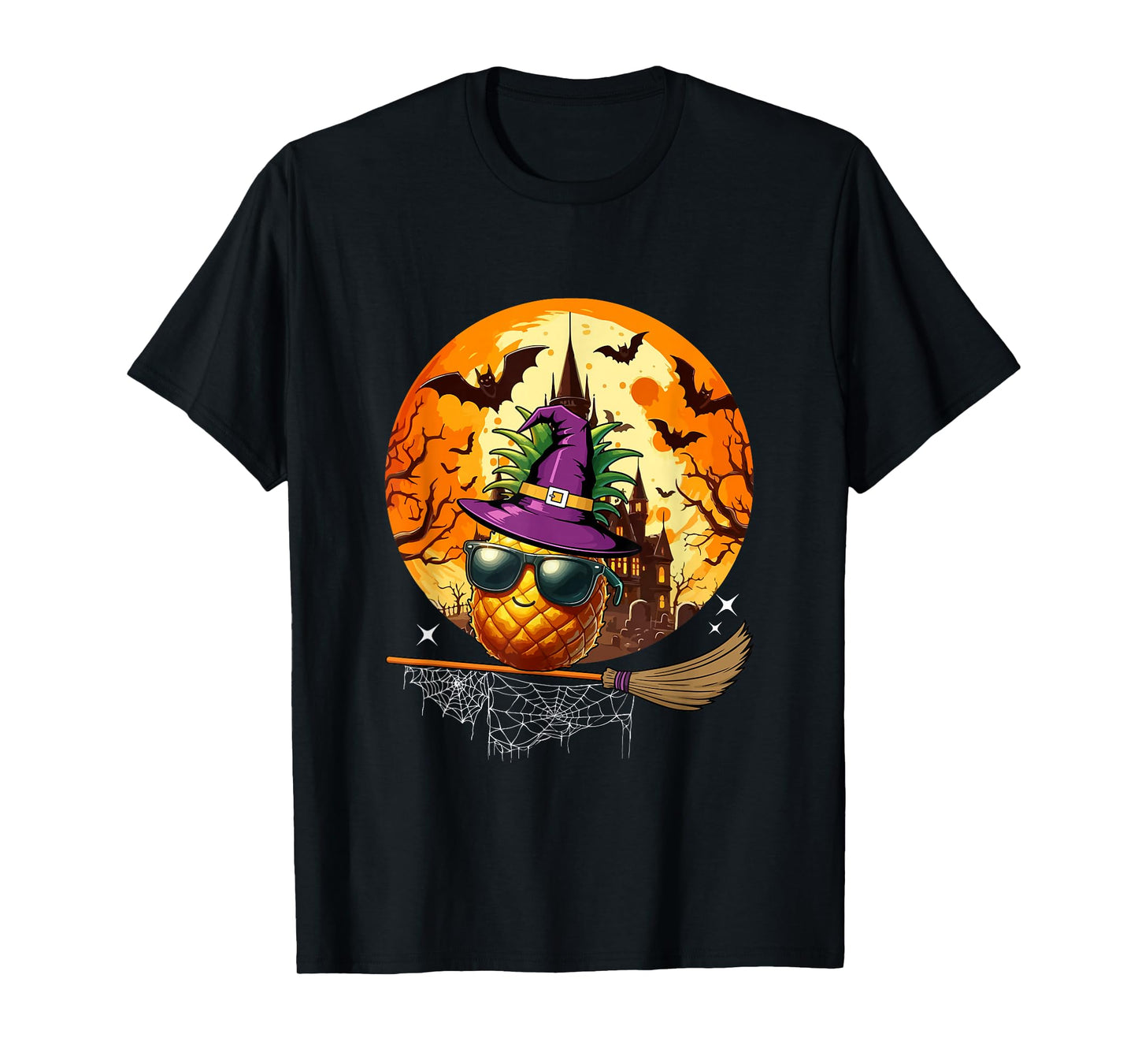 Pineapple Sunglasses Cosplay Witch Vegan Halloween Moon T-Shirt