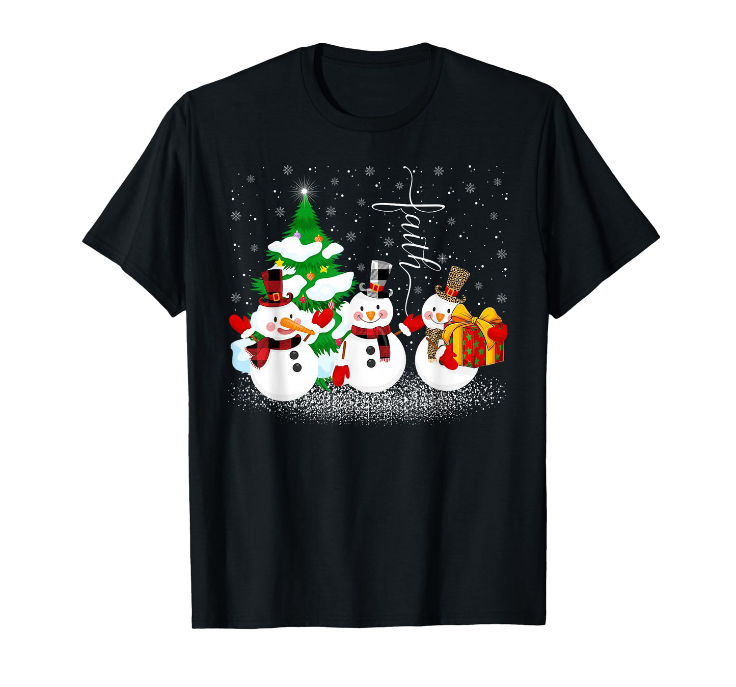 Faith Hope Love Snowman Christmas Tree Pajamas T-Shirt