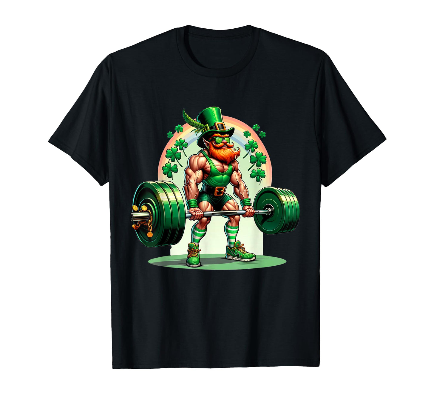 Leprechaun Deadlift Fitness Weightlifting St. Patricks Day T-Shirt