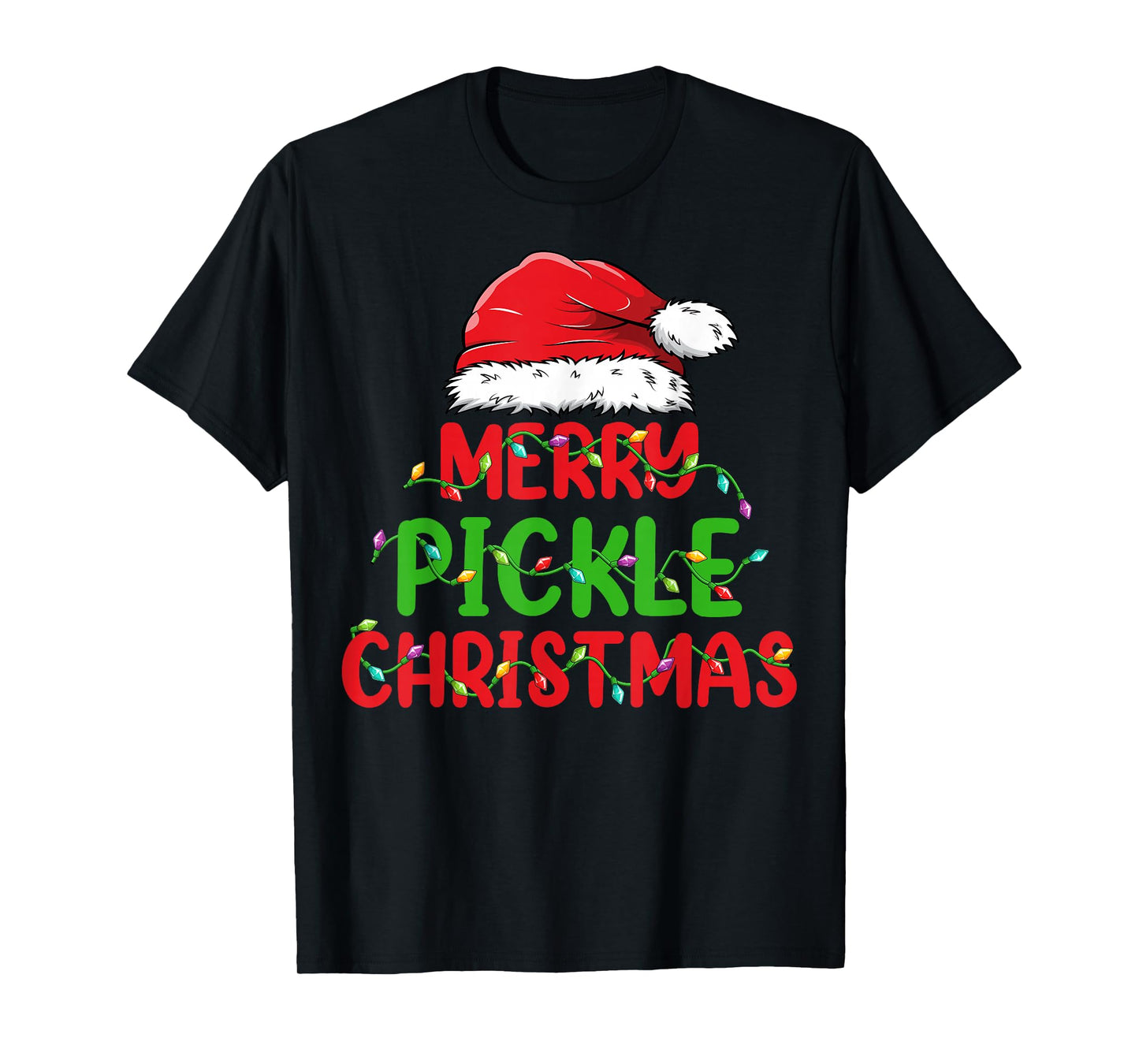 Merry Pickle Christmas - Santa Hat Pickle Lover Xmas T-Shirt