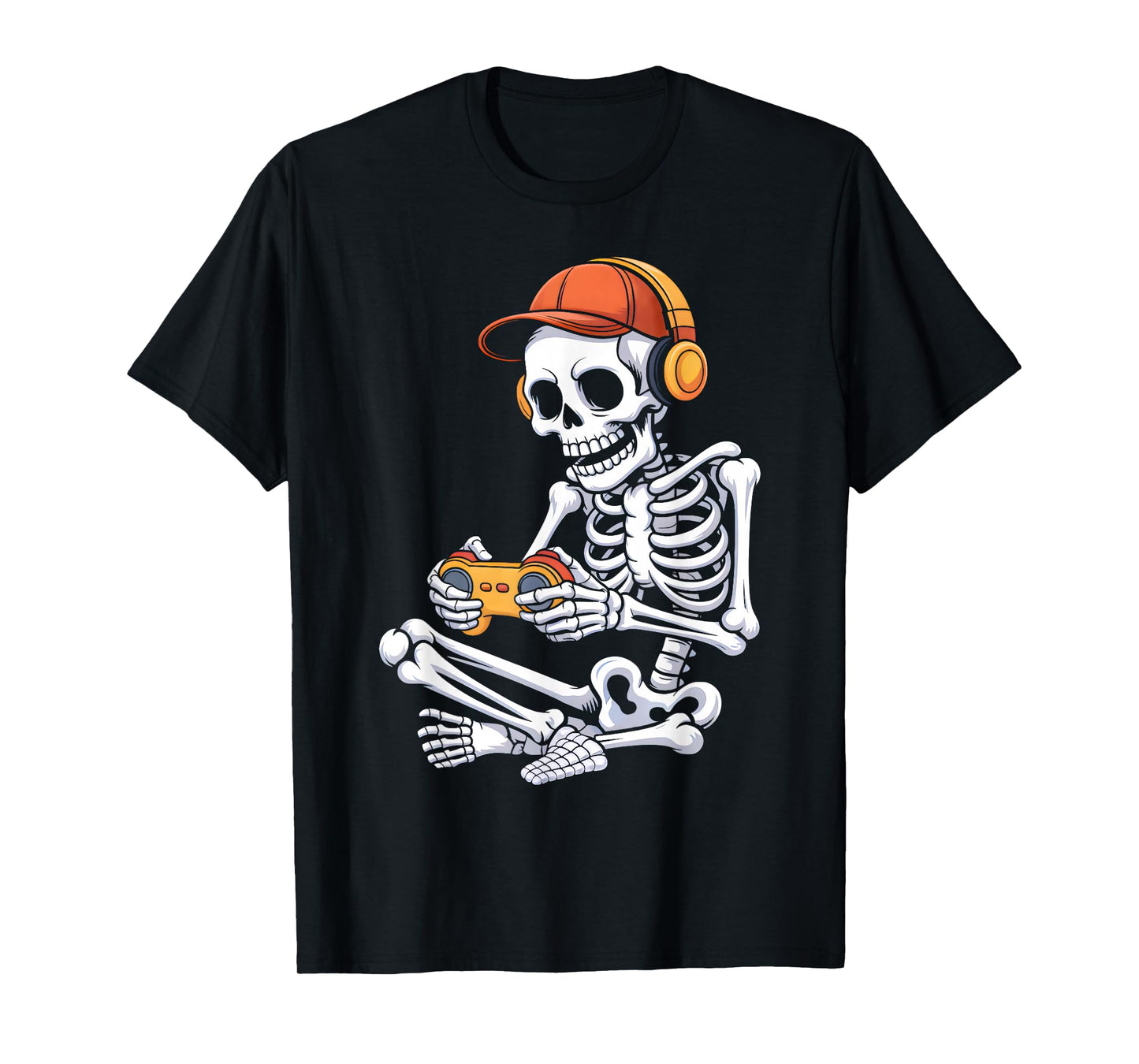 Halloween Skeleton Video Gaming Gamer Boys Men Teens Kids T-Shirt