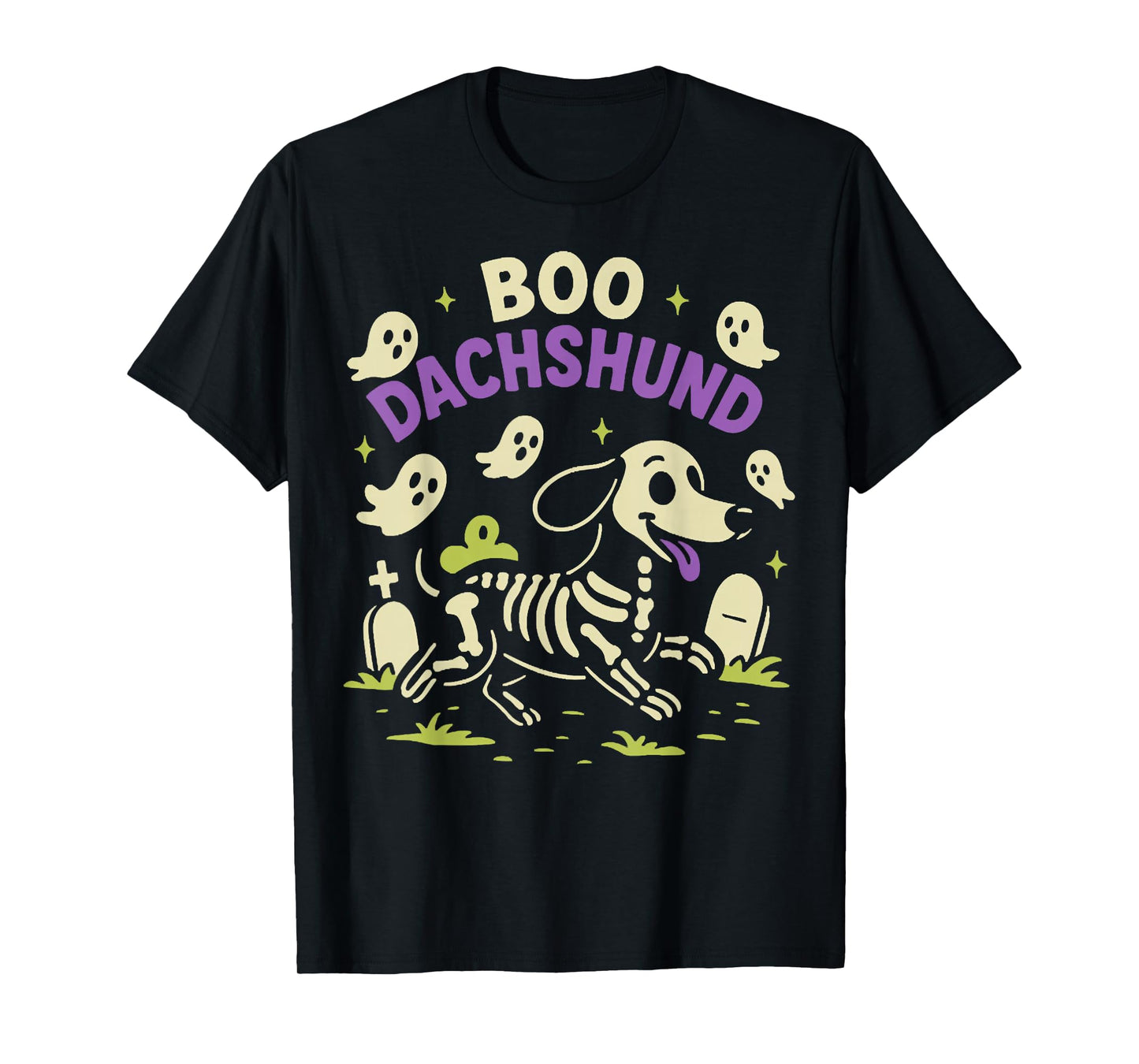 Halloween Spooky Dog, Dachshund Skeleton, Ghost Sausage Dog T-Shirt