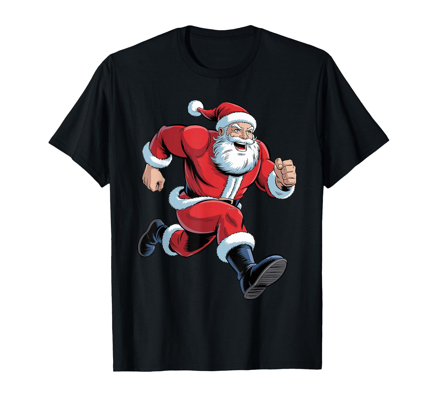 Santa Running Funny Christmas Cross Country XC Runner Pajama T-Shirt