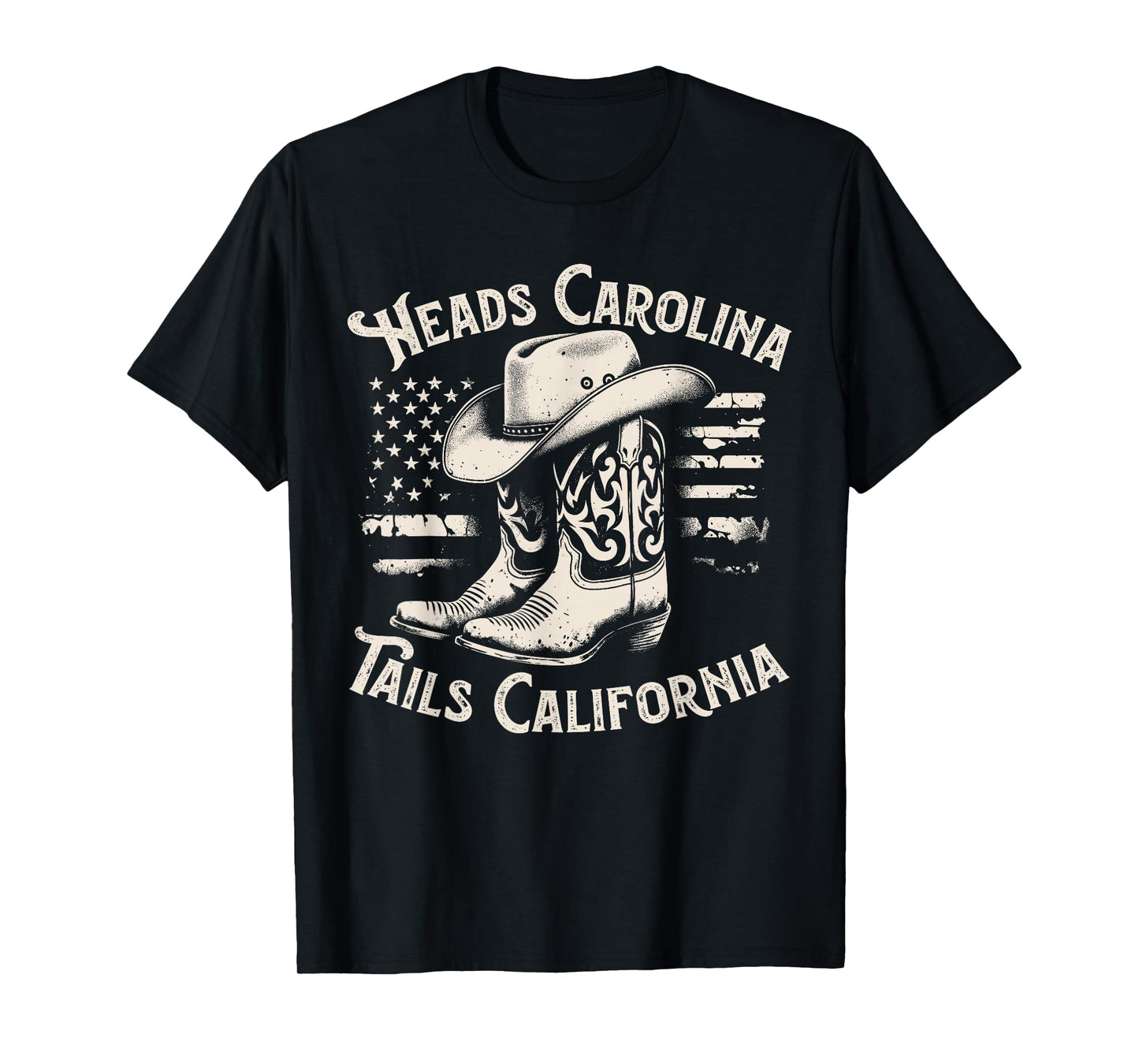 Heads Carolina Tail California Retro Vintage Country T-Shirt