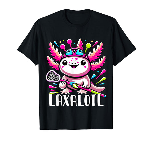 Laxalotl Axolotl Lacrosse Player T-Shirt