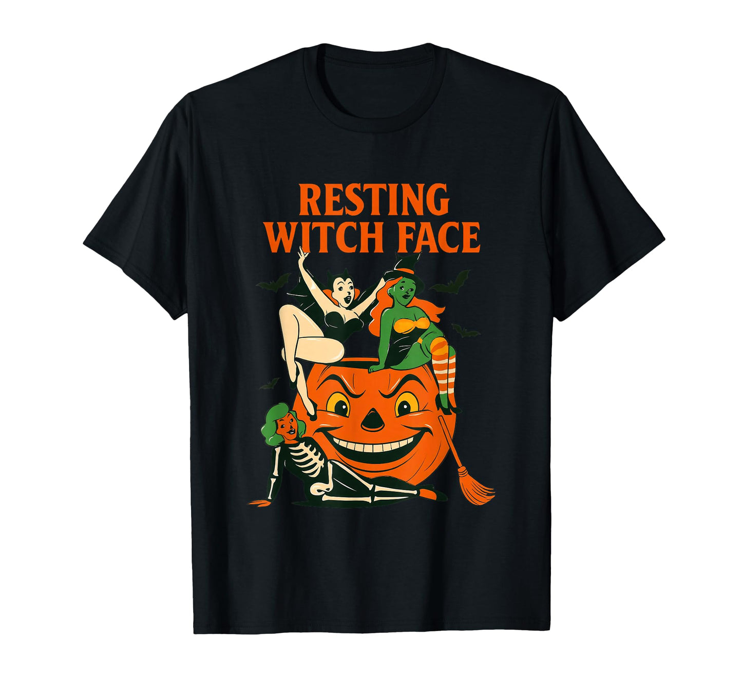 Resting Witch Face Halloween Humor Retro Design T-Shirt