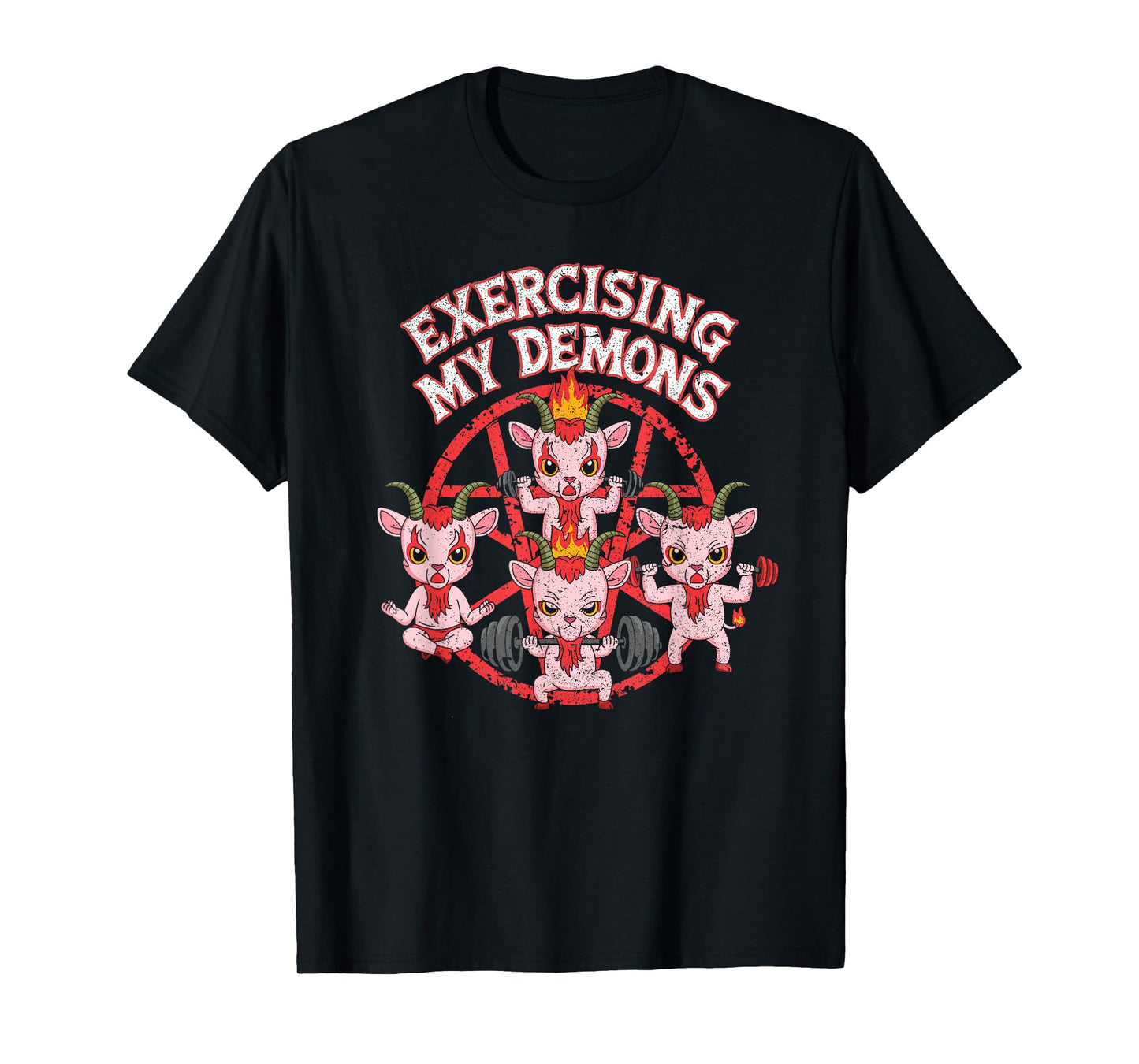 Exercising My Demons Funny Gym Workout Demon T-Shirt