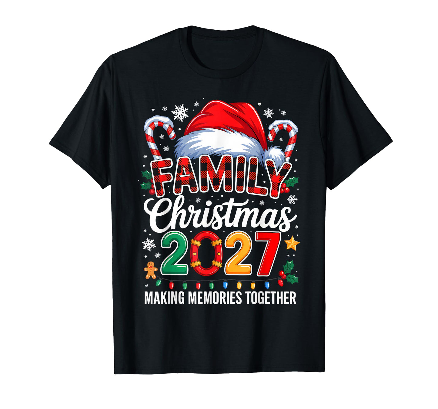 Family Christmas 2027 Matching Squad Santa Elf Funny Xmas T-Shirt
