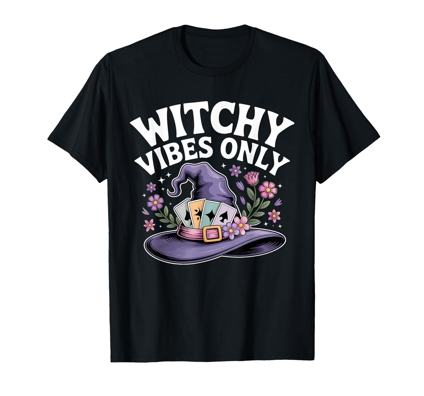 Witchy Vibes Only Floral Tarot T-Shirt