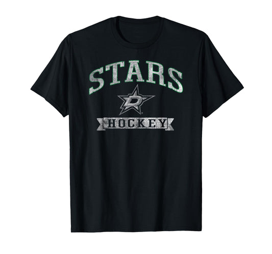 Dallas Stars Vintage Hockey Black Officially Licensed T-Shirt