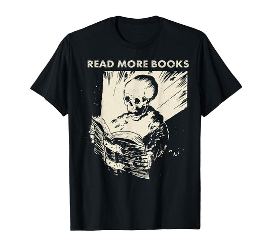 Skeleton Read More Books T-Shirt