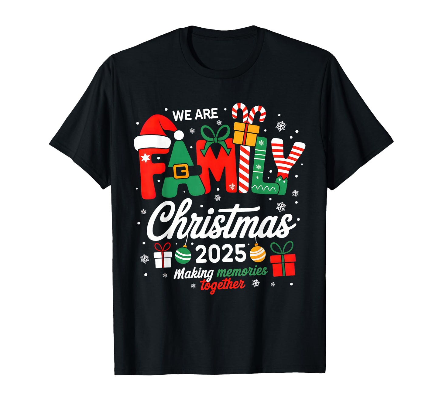 We are Family Christmas 2025 Matching Merry Xmas Squad 2025 T-Shirt