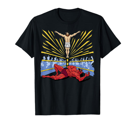 Jesus Wrestling Satan T-Shirt