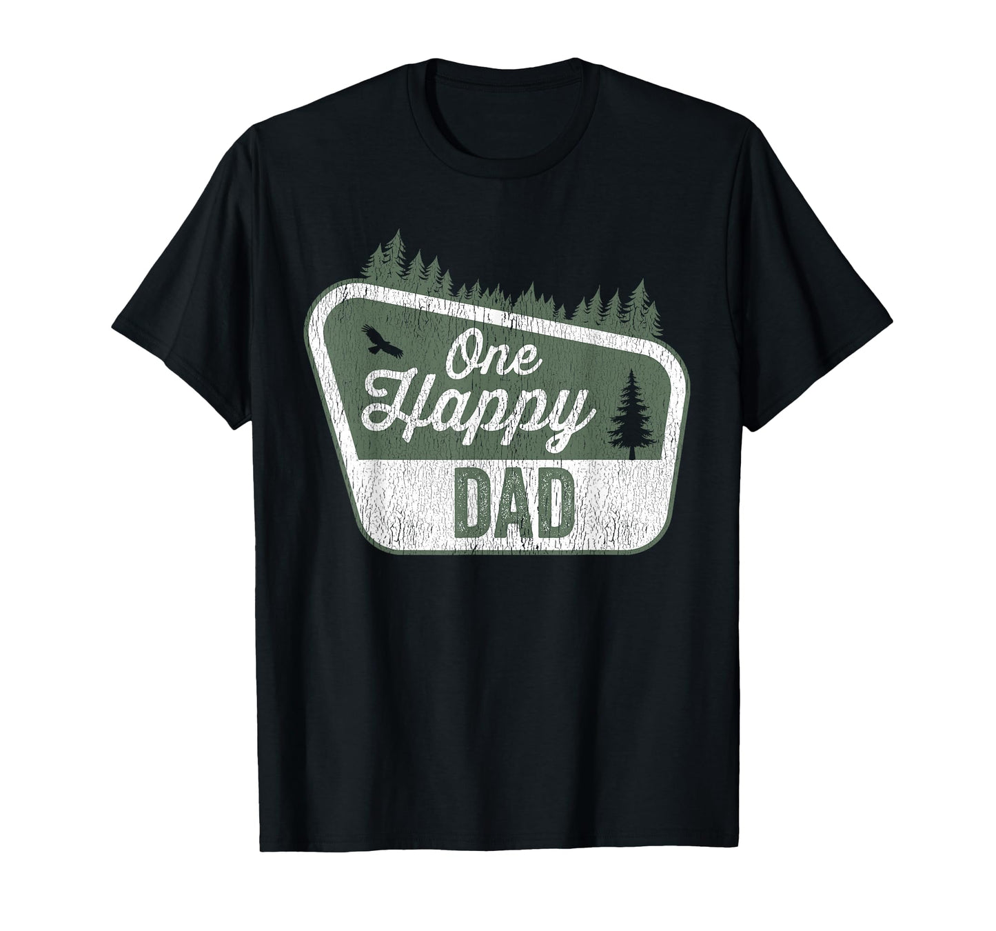 One Happy Dad Matching Family Birthday Party Camping T-Shirt