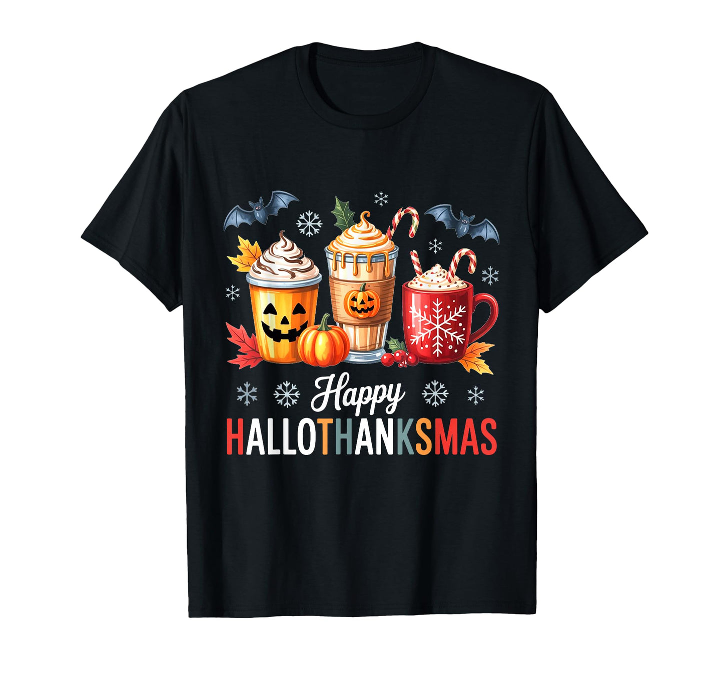 Gnome Happy Hallothanksmas Halloween Thanksgiving Xmas T-Shirt