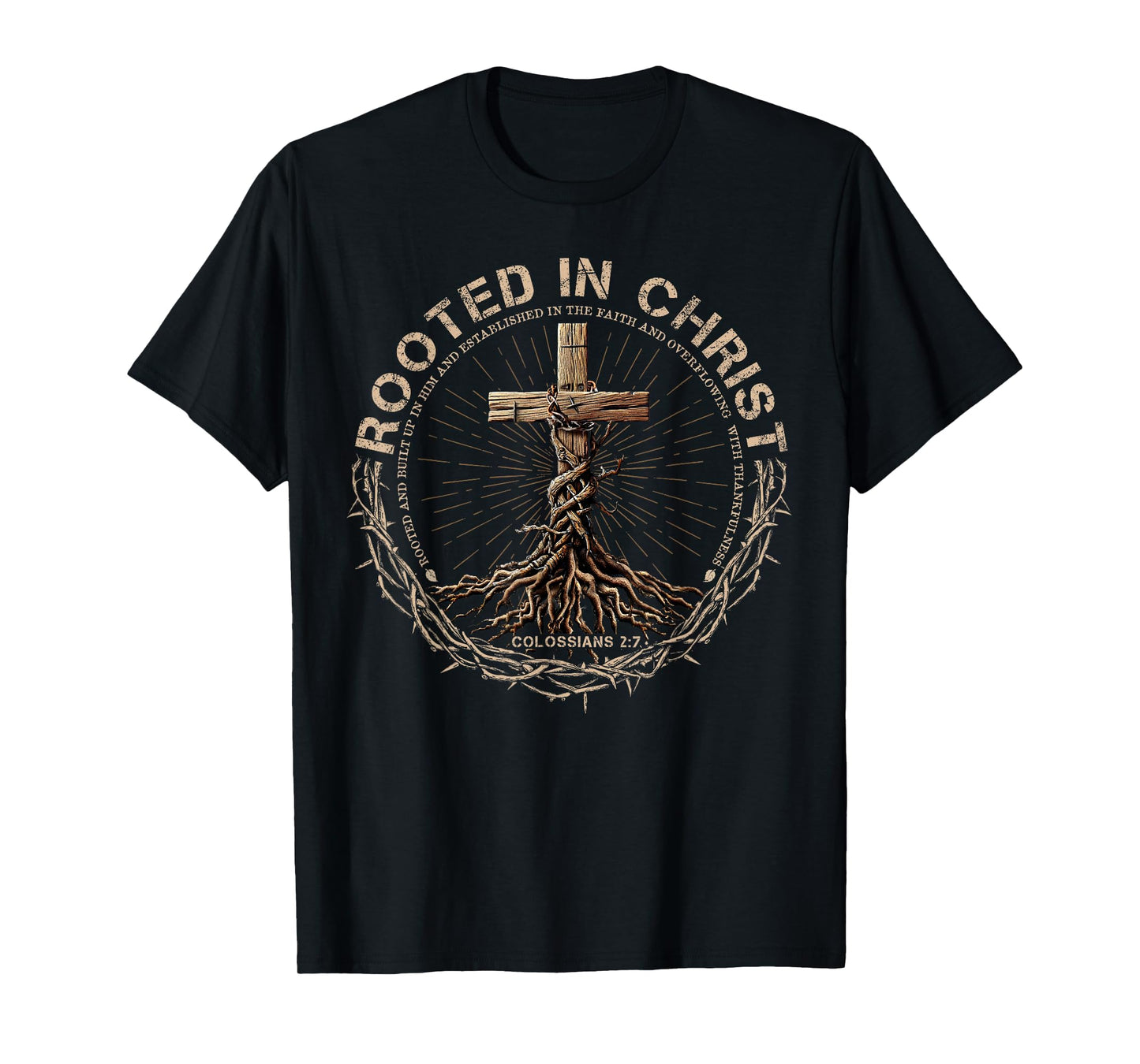 Rooted in Christ Shirt, Jesus Shirts, Christian Cross T-Shirt