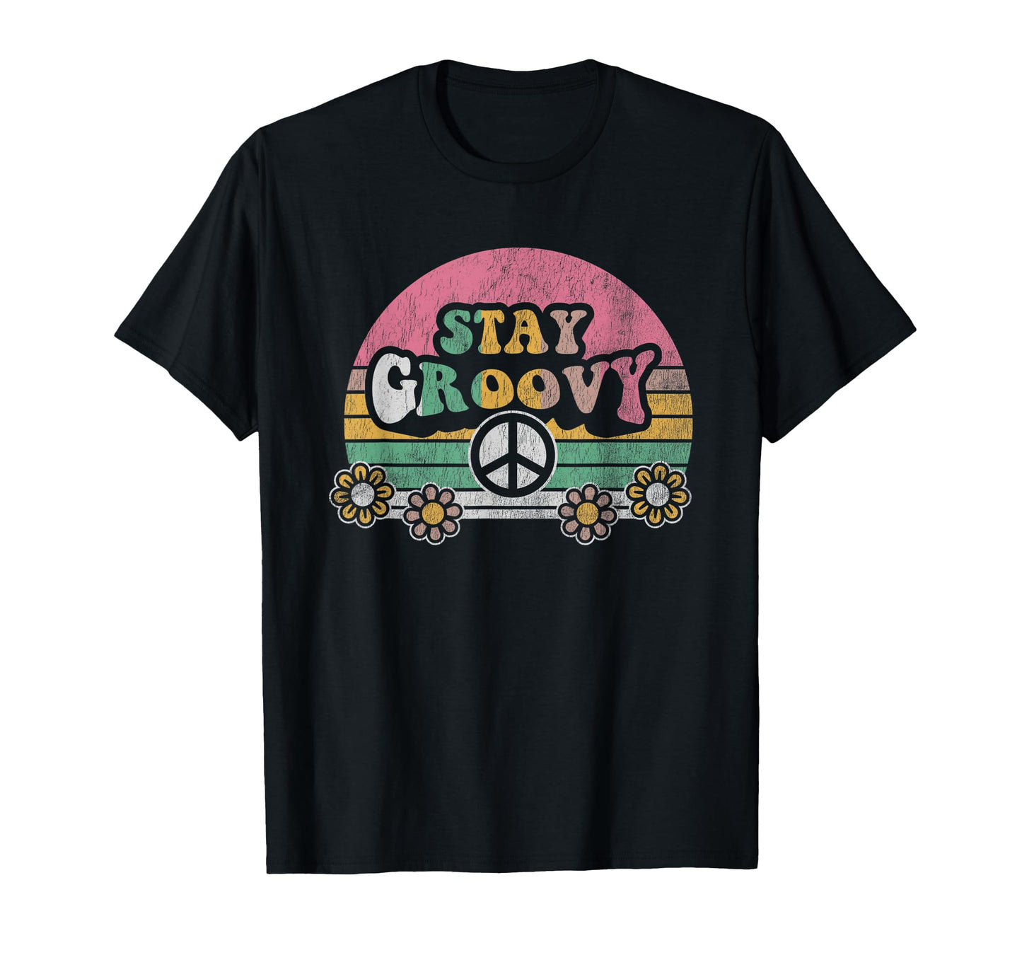 Stay Groovy Retro Vintage Flower Power T-Shirt
