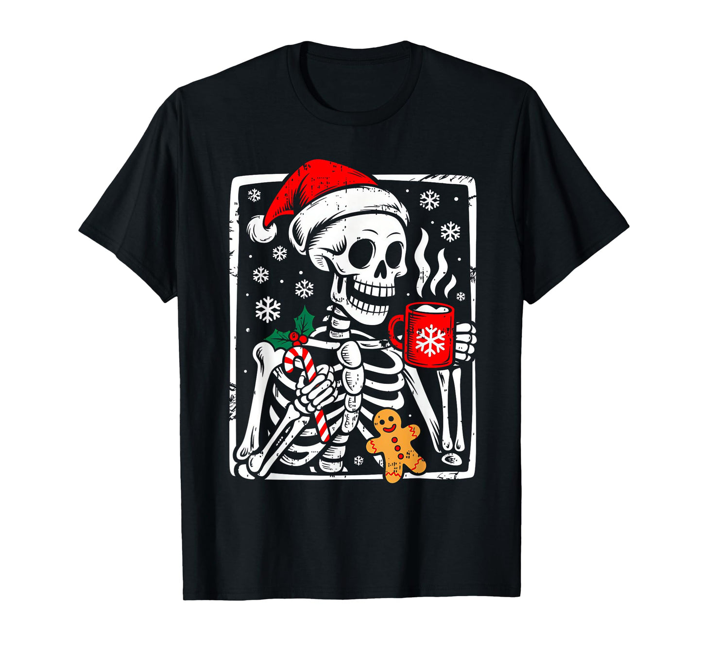 Funny Christmas Skeleton Hot Chocolate Xmas Men Women Kids T-Shirt